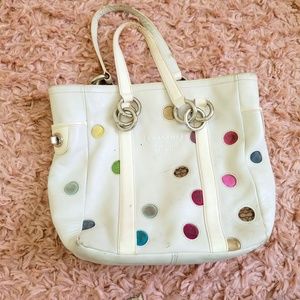 Vintage Coach Signature Polka Dot Tote